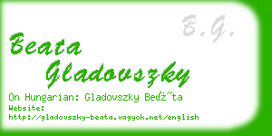 beata gladovszky business card